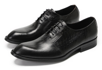 Mens Dress Prom Crocodile Printed Tuxedo Oxfords