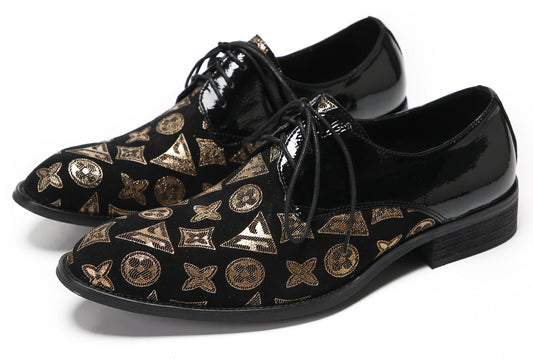 Mens Black Dress Two Tone Leather Fashion Tuxedo Wingtip Oxfords
