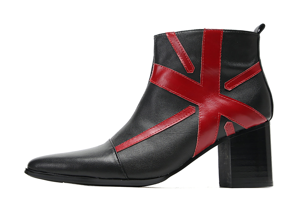 Mens Genunie Leather Casual Dress Party Zipper Heel Ankle Boots