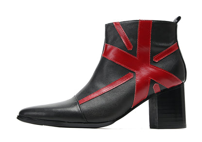 Mens Genunie Leather Casual Dress Party Zipper Heel Ankle Boots