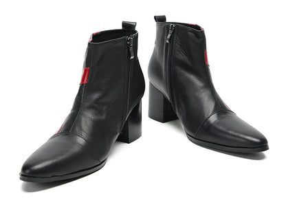 Mens Genunie Leather Casual Dress Party Zipper Heel Ankle Boots