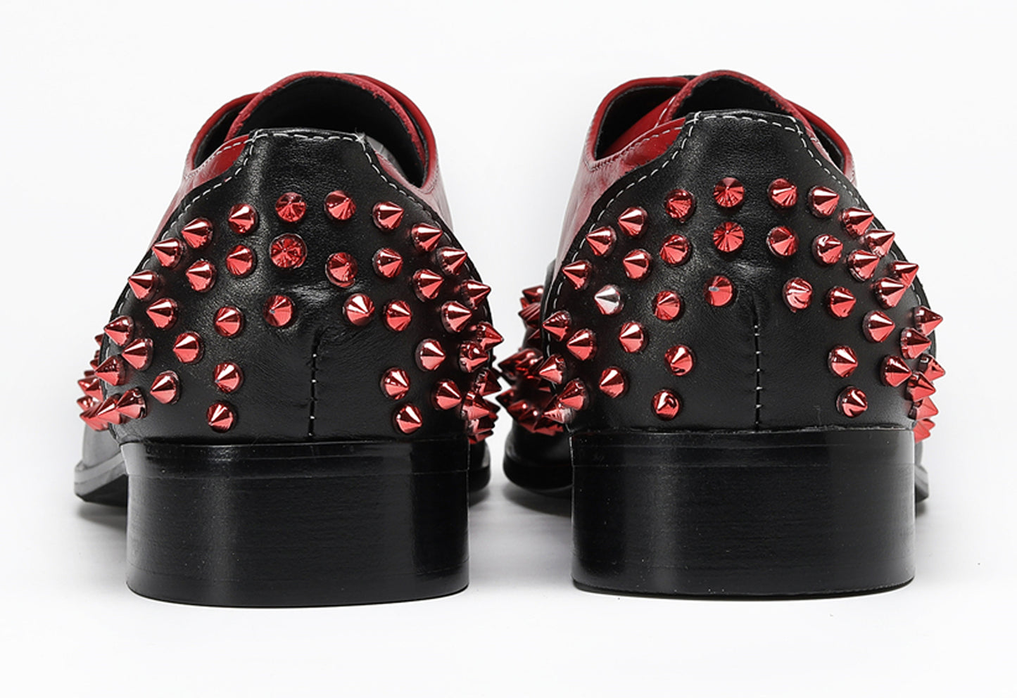 Mens Trendy Studded Two-Tone Spiked Oxfords