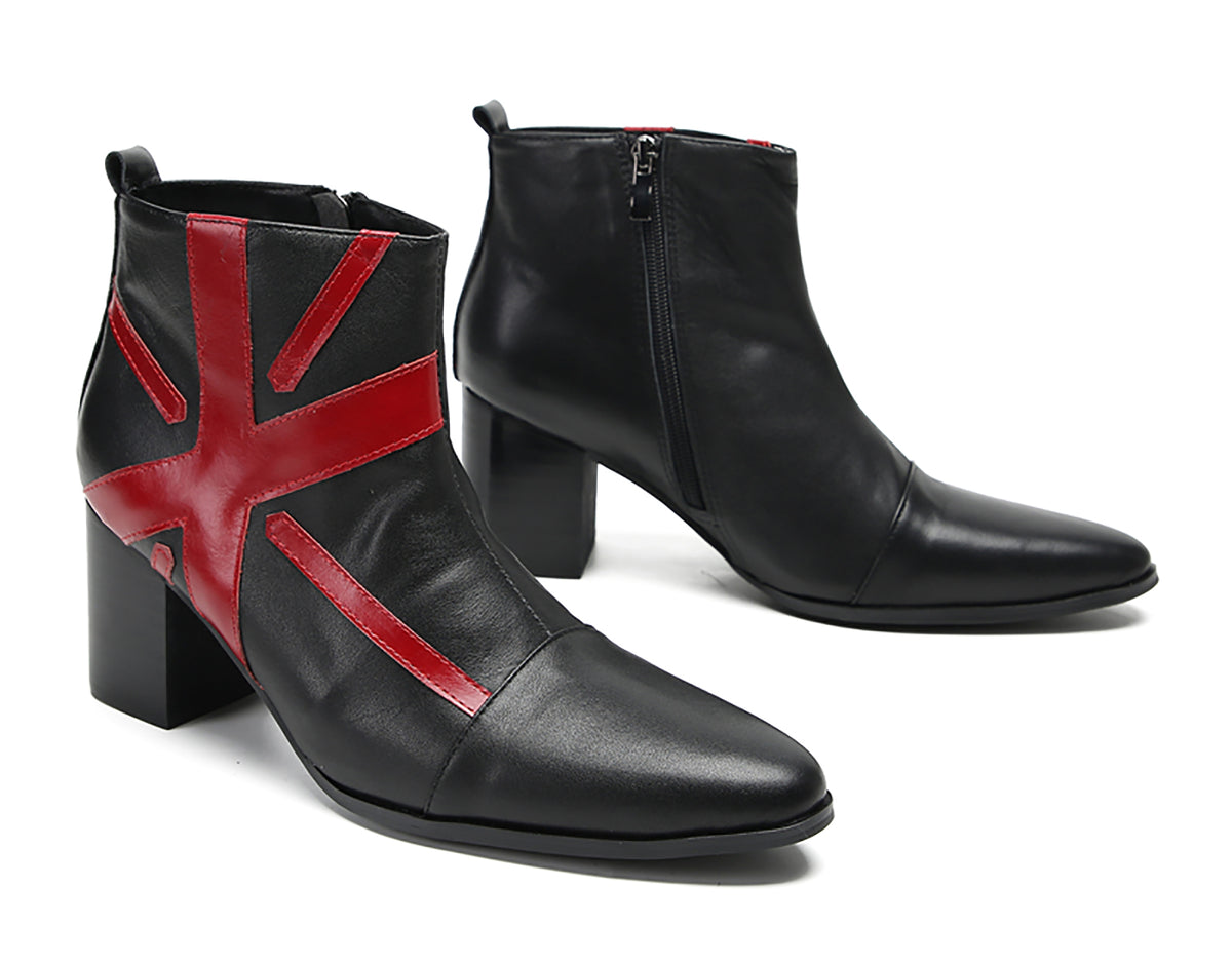 Mens Genunie Leather Casual Dress Party Zipper Heel Ankle Boots