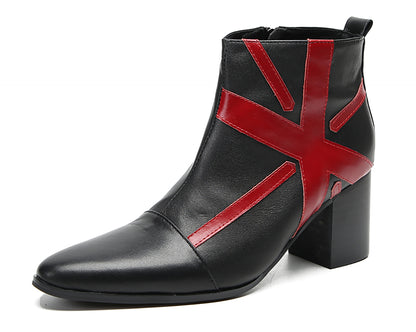 Mens Genunie Leather Casual Dress Party Zipper Heel Ankle Boots