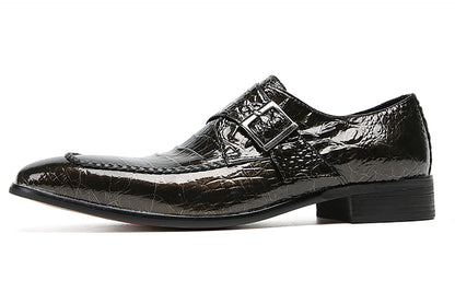 Mens Wingtip Buttons Genuine Leather Breathable Comfort Western Loafers