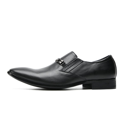 Mens Pointed Toe Genuine Leather Penny Horsebit Loafers