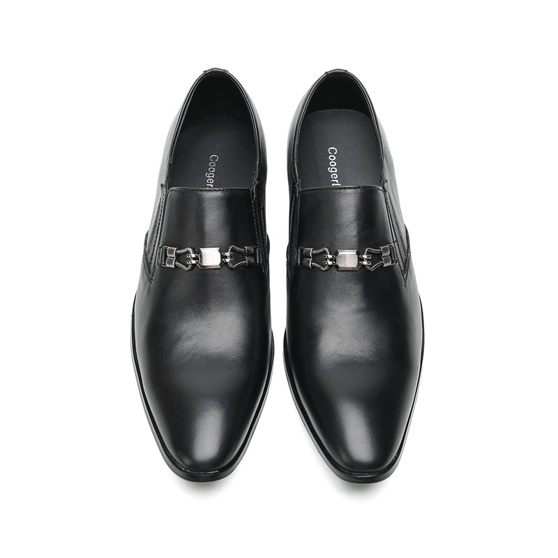 Mens Pointed Toe Genuine Leather Penny Horsebit Loafers