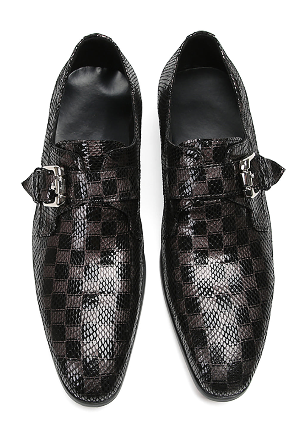 Mens Casual Plain Toe Buttons Genuine Leather Loafers