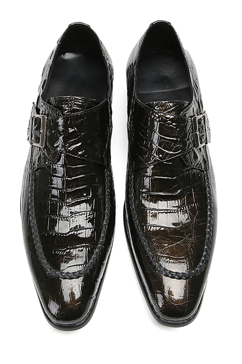 Mens Wingtip Buttons Genuine Leather Breathable Comfort Western Loafers