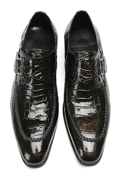 Mens Wingtip Buttons Genuine Leather Breathable Comfort Western Loafers