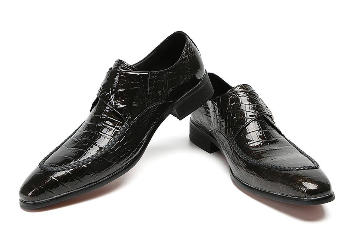 Mens Wingtip Buttons Genuine Leather Breathable Comfort Western Loafers