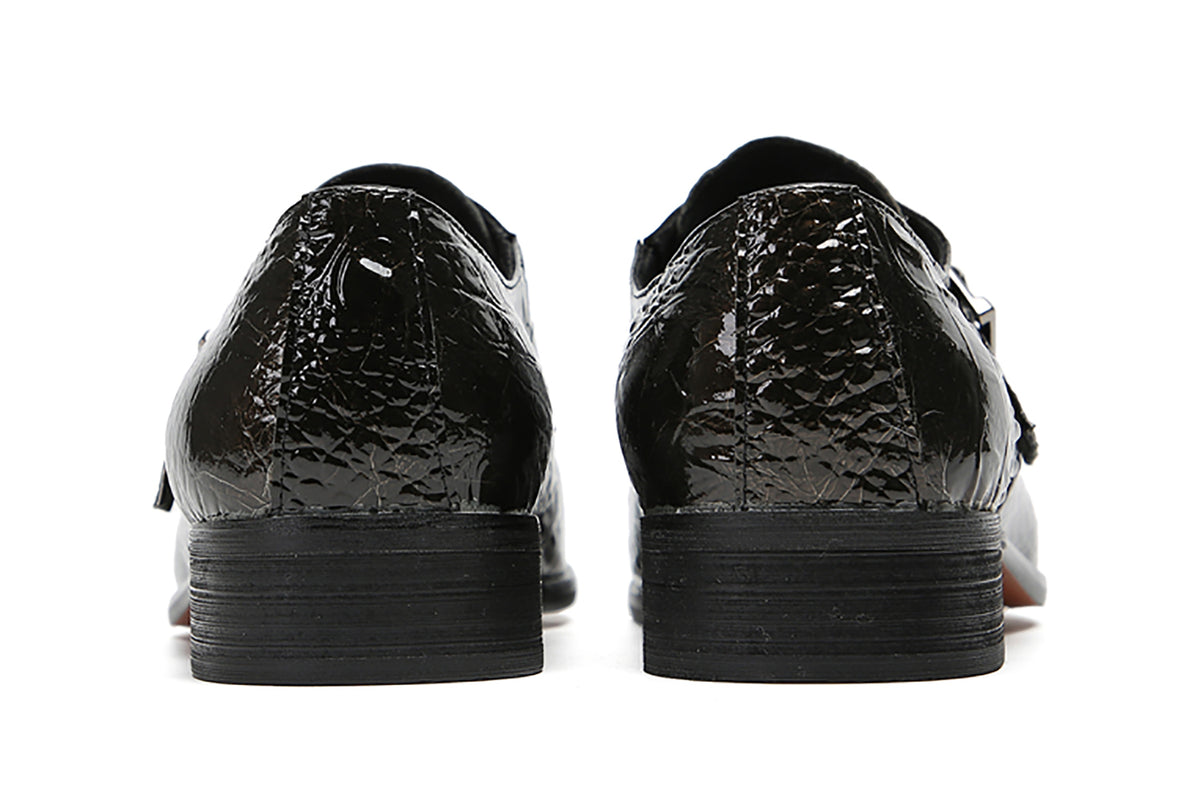 Mens Wingtip Buttons Genuine Leather Breathable Comfort Western Loafers