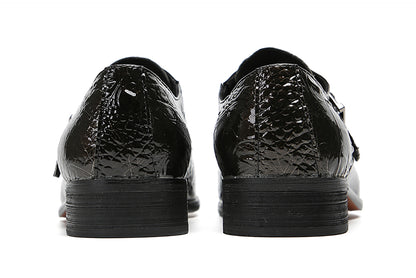 Mens Wingtip Buttons Genuine Leather Breathable Comfort Western Loafers