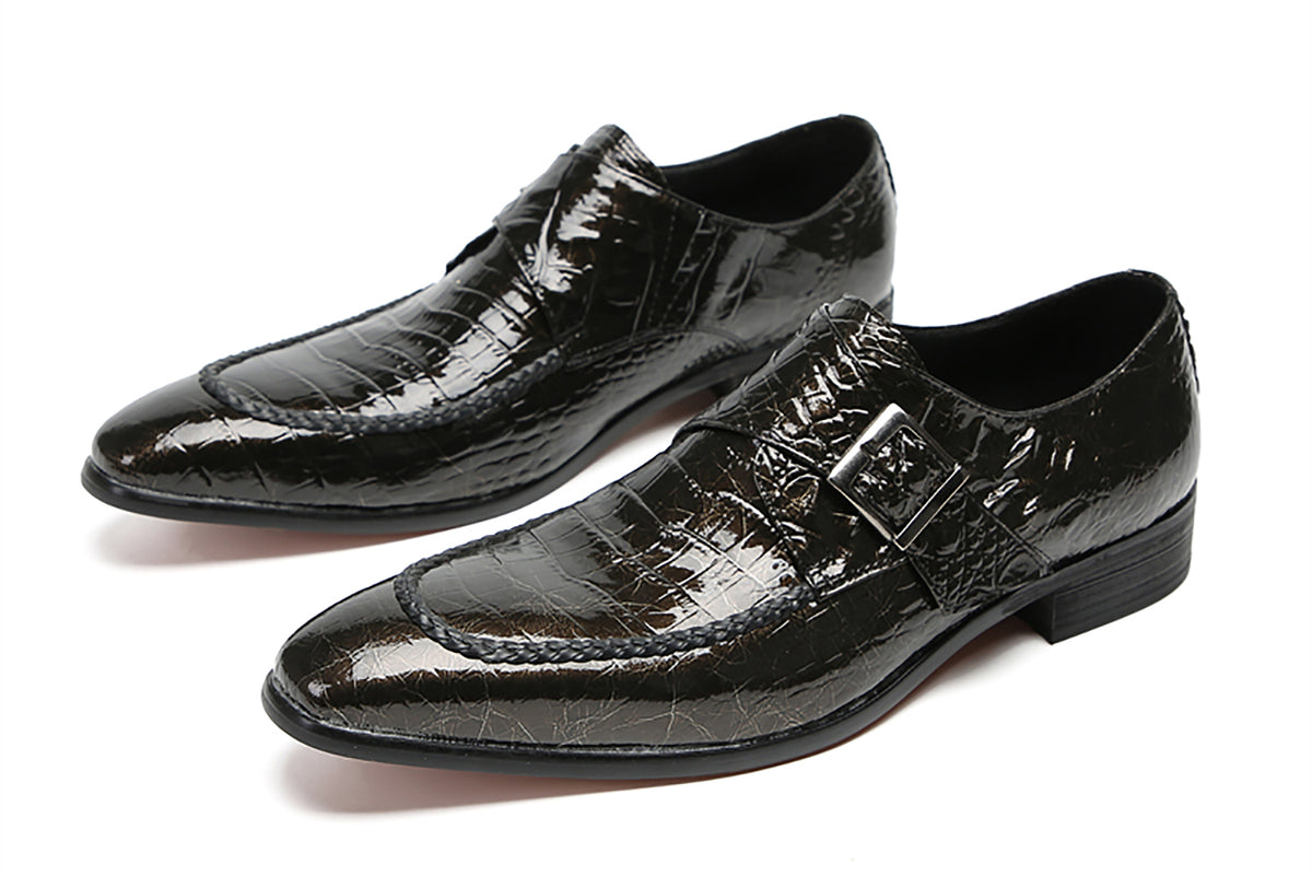 Mens Wingtip Buttons Genuine Leather Breathable Comfort Western Loafers