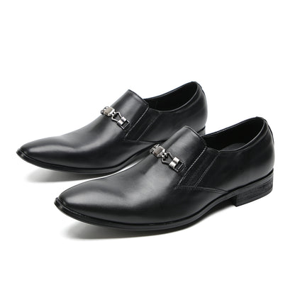 Mens Pointed Toe Genuine Leather Penny Horsebit Loafers