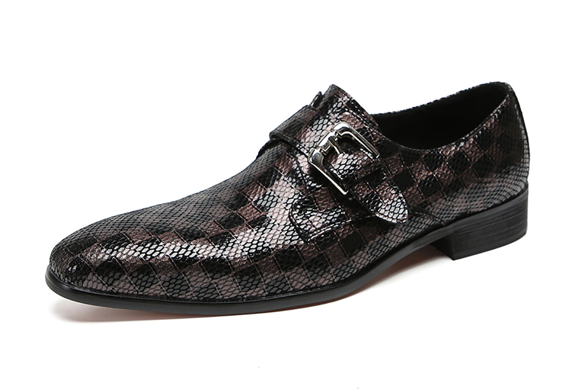 Mens Casual Plain Toe Buttons Genuine Leather Loafers