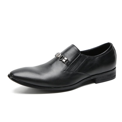 Mens Pointed Toe Genuine Leather Penny Horsebit Loafers