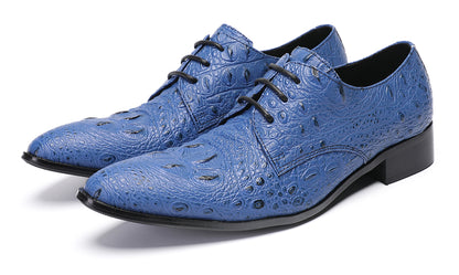 Mens Exotic Crocodile Pattern Dress Casual Oxfords