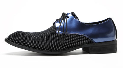 Mens Black Dress Two Tone Leather Fashion Tuxedo Wingtip Oxfords