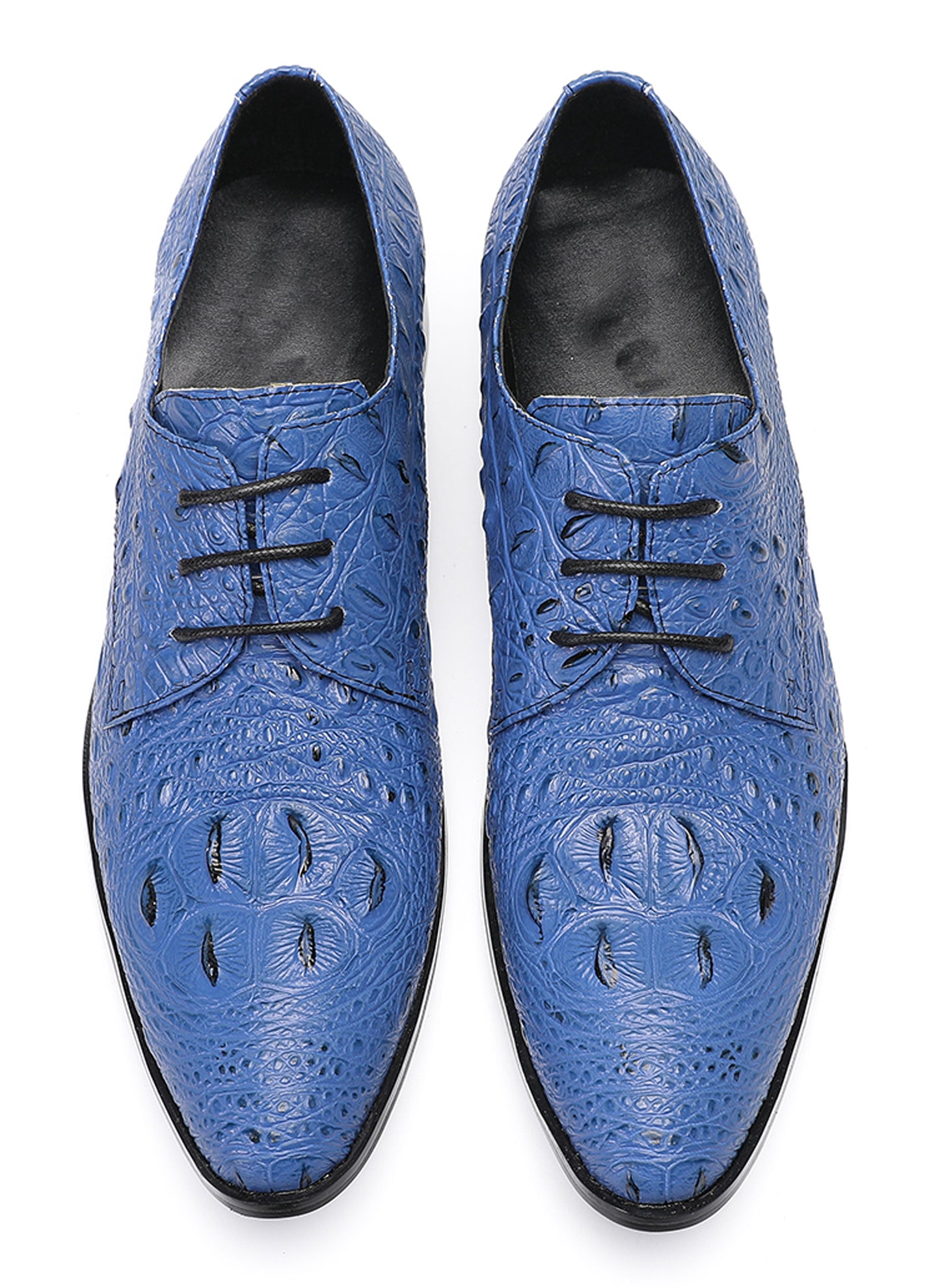 Mens Exotic Crocodile Pattern Dress Casual Oxfords