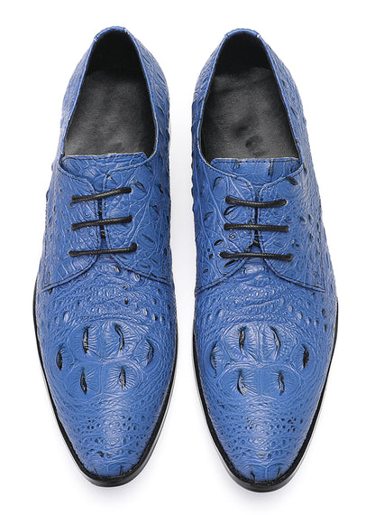 Mens Exotic Crocodile Pattern Dress Casual Oxfords