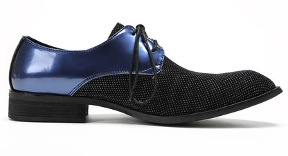 Mens Black Dress Two Tone Leather Fashion Tuxedo Wingtip Oxfords