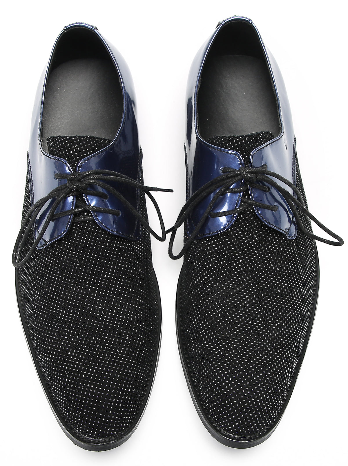 Mens Black Dress Two Tone Leather Fashion Tuxedo Wingtip Oxfords