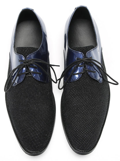 Mens Black Dress Two Tone Leather Fashion Tuxedo Wingtip Oxfords