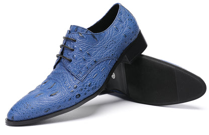 Mens Exotic Crocodile Pattern Dress Casual Oxfords