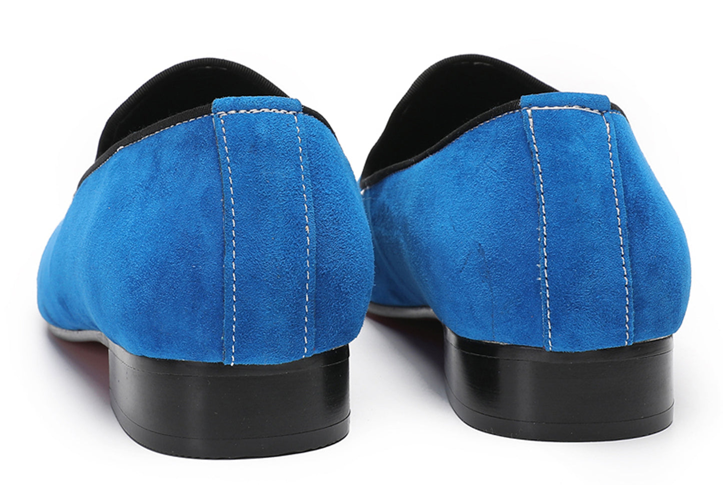 Mens Slip On Suede Metal Cap Toe Tiger Head Party Western Loafers