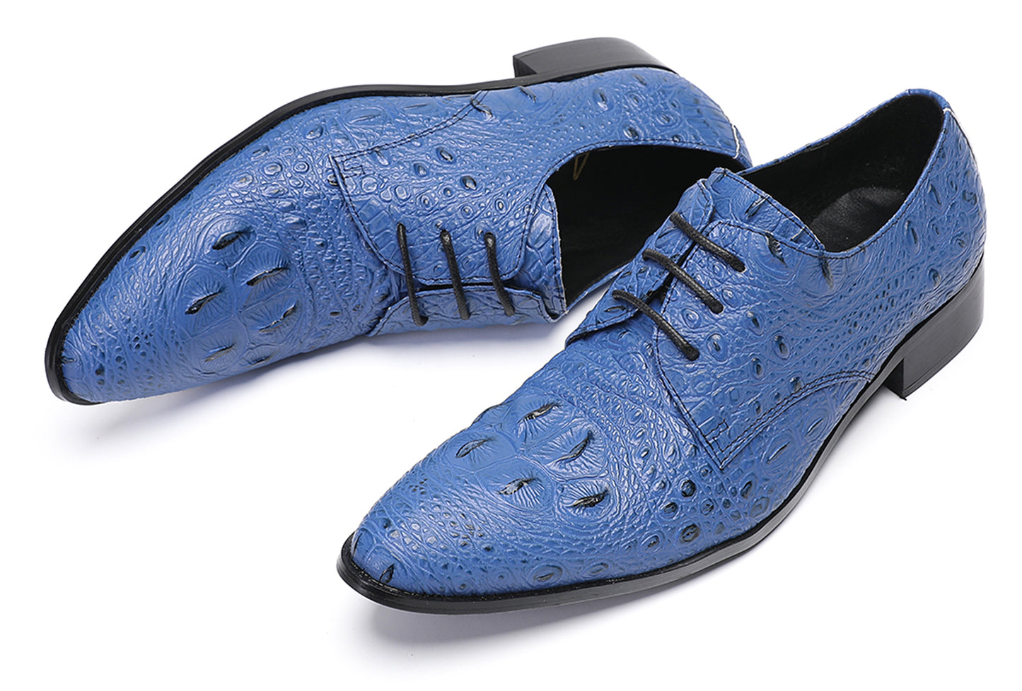 Mens Exotic Crocodile Pattern Dress Casual Oxfords