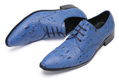 Mens Exotic Crocodile Pattern Dress Casual Oxfords