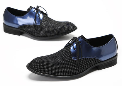 Mens Black Dress Two Tone Leather Fashion Tuxedo Wingtip Oxfords