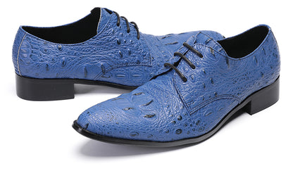 Mens Exotic Crocodile Pattern Dress Casual Oxfords