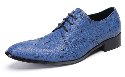 Mens Exotic Crocodile Pattern Dress Casual Oxfords