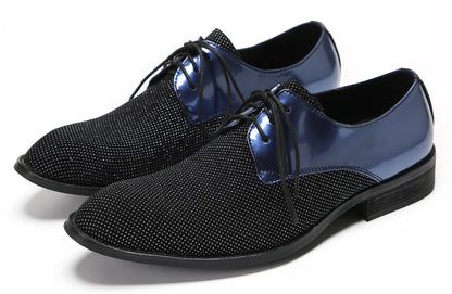 Mens Black Dress Two Tone Leather Fashion Tuxedo Wingtip Oxfords