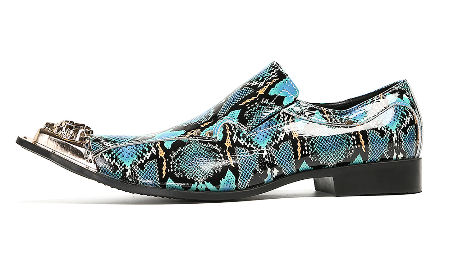 Mens Party Dress Slip On Casual Metal Pointed Toe Western Loafers