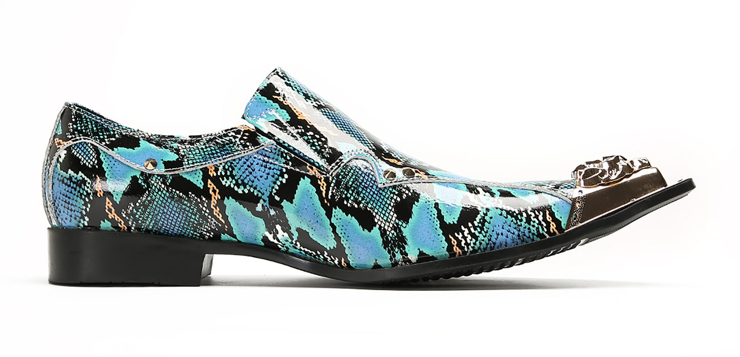 Mens Party Dress Slip On Casual Metal Pointed Toe Western Loafers