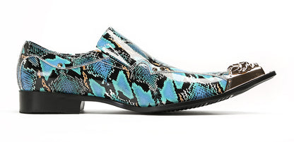 Mens Party Dress Slip On Casual Metal Pointed Toe Western Loafers