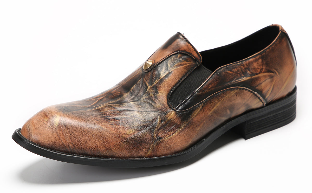 Mens Slip On Shoes Leather Casual Dress Loafers