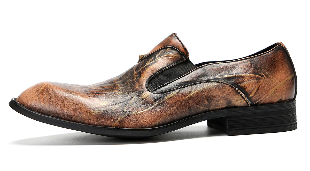 Mens Slip On Shoes Leather Casual Dress Loafers