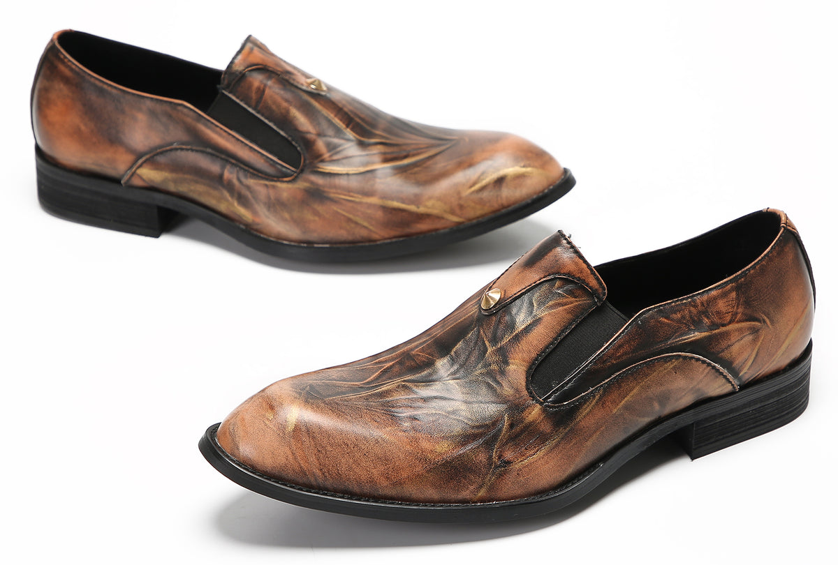 Mens Slip On Shoes Leather Casual Dress Loafers