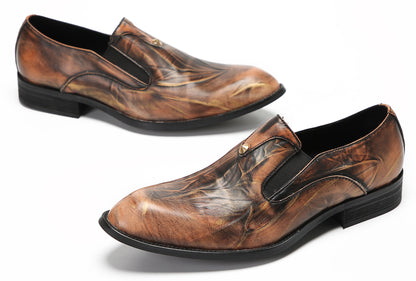 Mens Slip On Shoes Leather Casual Dress Loafers