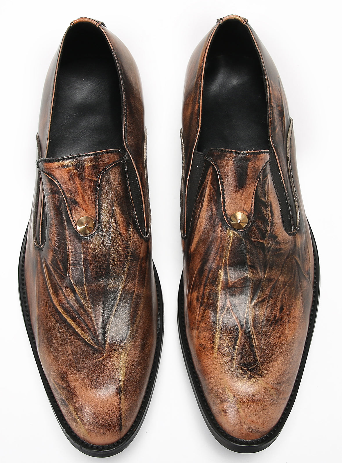 Mens Slip On Shoes Leather Casual Dress Loafers