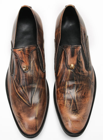 Mens Slip On Shoes Leather Casual Dress Loafers