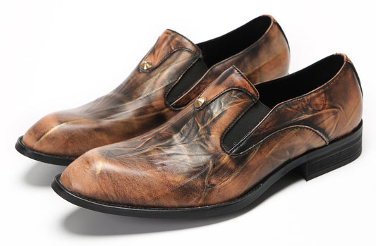 Mens Slip On Shoes Leather Casual Dress Loafers