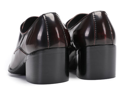 Mens Dress Tuxedo Genuine Leather Metal Tip Toe Heel Western Oxfords
