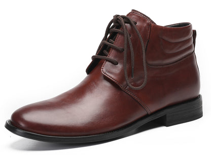 Mens Genuine Leather Dress Casual Ankle Oxfords Boots