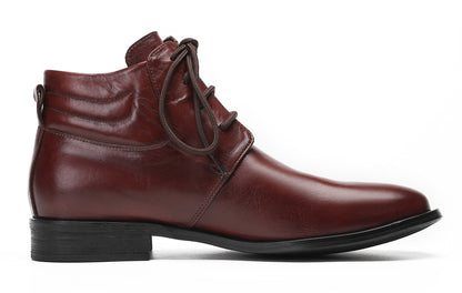 Mens Genuine Leather Dress Casual Ankle Oxfords Boots