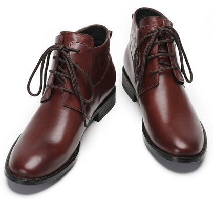 Mens Genuine Leather Dress Casual Ankle Oxfords Boots